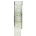 Floristik24 Gift ribbon green flowers ribbon pastel 25mm 18m