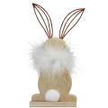 Floristik24 Decorative bunny wooden bunnies with feathers Easter decoration H17.5cm 3pcs