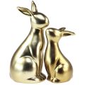 Floristik24 Easter bunnies ceramic gold bunny mom 20/13cm set of 2