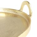 Floristik24 Tray round gold metal tray with handle 38×35×6.5cm