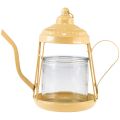 Floristik24 Tealight holder glass lantern teapot orange Ø15cm H26cm