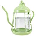 Floristik24 Tealight holder glass lantern teapot green Ø15cm H26cm