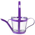 Floristik24 Lantern glass decorative watering can metal purple Ø14cm H13cm