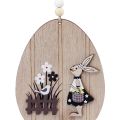 Floristik24 Easter eggs for hanging wooden egg with bunny natural white 10cm 6pcs