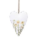 Floristik24 Hearts metal white for hanging country house style 14×1.5×20cm 2pcs