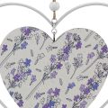 Floristik24 Decorative hearts for hanging white lilac 18.5×17cm 4pcs
