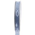 Floristik24 Gift ribbon fish light blue ribbon maritime 15mm 20m