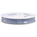 Floristik24 Gift ribbon fish light blue ribbon maritime 15mm 20m