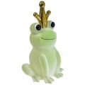 Floristik24 Decorative frog, frog prince, spring decoration, frog with gold crown light green 40.5cm