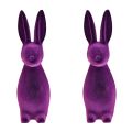 Floristik24 Easter bunnies flocked decorative figures Easter purple 8x10x29cm 2pcs