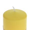 Floristik24 Pillar Candle Yellow Lemon Wenzel Candles PURE Candles 90×70mm