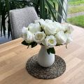 Artificial roses in bunch white 30cm 8 pcs | Floristik24.ie