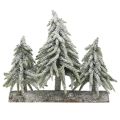 Floristik24 Mini Christmas tree trio on log Christmas decoration 28cm