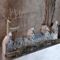 Decorative row of houses with tealight holders, Advent decoration, 68cm | Floristik24.ie