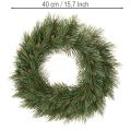 Artificial wreath of pine branches with small cones, 40cm | Floristik24.ie