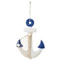 Floristik24 Anchor decorative wooden decorative hanger white blue natural 32x2.5x22cm