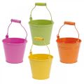 Floristik24 Decorative bucket colorful Ø10cm H8cm 10pcs