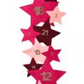 Floristik24 Advent calendar to fill yourself felt stars pink, red H2m
