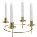 Floristik24 Candle ring rod candles candle holder gold Ø28cm H11cm 2pcs