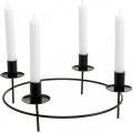 Floristik24 Candle ring rod candles candle holder black Ø28cm H11cm