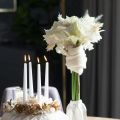 Artificial Amaryllis flower, white, with stem, Advent and Christmas, 50cm | Floristik24.ie