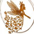 Floristik24 Pendant blossom elf, spring decoration, decorative ring with fairy, patina Ø17cm 3pcs