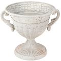 Floristik24 Antique trophy with handles metal decoration vintage grey white H18cm