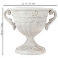 Antique trophy with handles metal decoration vintage grey white H18cm | Floristik24.ie