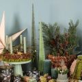 Artificial Christmas tree with wooden base for Christmas decorations, 80cm | Floristik24.ie
