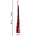 Modern slim decorative Christmas tree on a wooden base, 80cm | Floristik24.ie