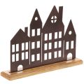 Floristik24 House row decoration, metal with wooden base, 30cm
