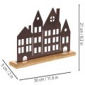 House row decoration, metal with wooden base, 30cm | Floristik24.ie