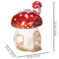 Decorative mushroom house for tea light, hand-painted with turret, 21cm | Floristik24.ie