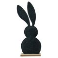 Floristik24 Table decoration Easter bunny decoration felt black with heart 45cm 3pcs