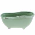 Floristik24 Decorative bathtub ceramic grey, green sorted 22cm x 10cm H10cm set of 3