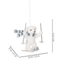 Polar bear pendant on skis with scarf for hanging, 10cm, 2 pieces | Floristik24.ie