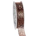 Floristik24 Decorative ribbon, animal print, leopard pattern, gift ribbon, 25mm wide, 20m long
