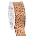 Floristik24 Decorative ribbon branches with red glitter berries, 40mm x 15m