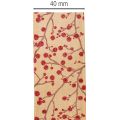 Decorative ribbon branches with red glitter berries, 40mm x 15m | Floristik24.ie