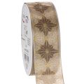 Floristik24 Decorative ribbon with stars, gift ribbon with dimensionally stable edge, 40mm wide, 20m long