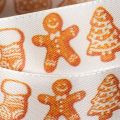 Gift ribbon with gingerbread figures. Festive ribbon for Christmas gifts. 25mm x 18m. | Floristik24.ie