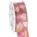 Floristik24 Decorative ribbon with autumn leaf motif, 40mm wide, 15m long
