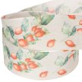 Gift ribbon, autumn design with rosehips and leaves, 40mm x 18m | Floristik24.ie
