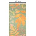 Decorative ribbon with leaf motif, autumn decoration, 40mm x 15m | Floristik24.ie
