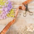 Gift ribbon autumn with leaves for creative packaging 25mm 18m | Floristik24.ie