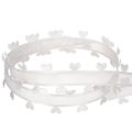 Decorative white ribbon with hearts for creative craft ideas, 20mm x 15m | Floristik24.ie