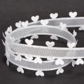 Decorative white ribbon with hearts for creative craft ideas, 20mm x 15m | Floristik24.ie
