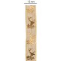 Decorative ribbon, deer design, Christmas ribbon, 15mm x 15m | Floristik24.ie