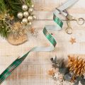 Checkered gift ribbon for Christmas gifts, 15mm x 20m | Floristik24.ie