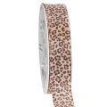 Floristik24 Gift ribbon with animal print leopard, 25mm wide, 18m long